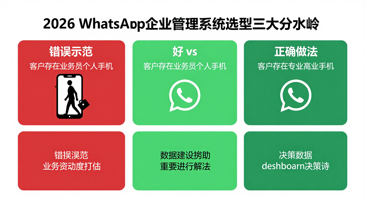 外贸公司 WhatsApp 企业管理系统:2026 年,别再让客户躺在你的手机通讯录里吃灰 外贸公司 WhatsApp 企业管理系统:2026 年,别再让客户躺在你的手机通讯录里吃灰