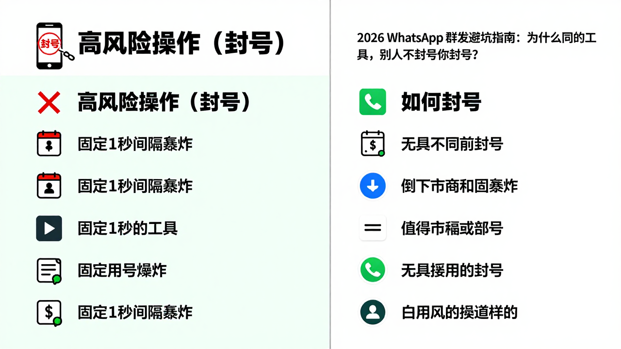 WhatsApp 群发不封号工具怎么选?2026 年跨境人必须避开的三个大坑 WhatsApp 群发不封号工具怎么选?2026 年跨境人必须避开的三个大坑