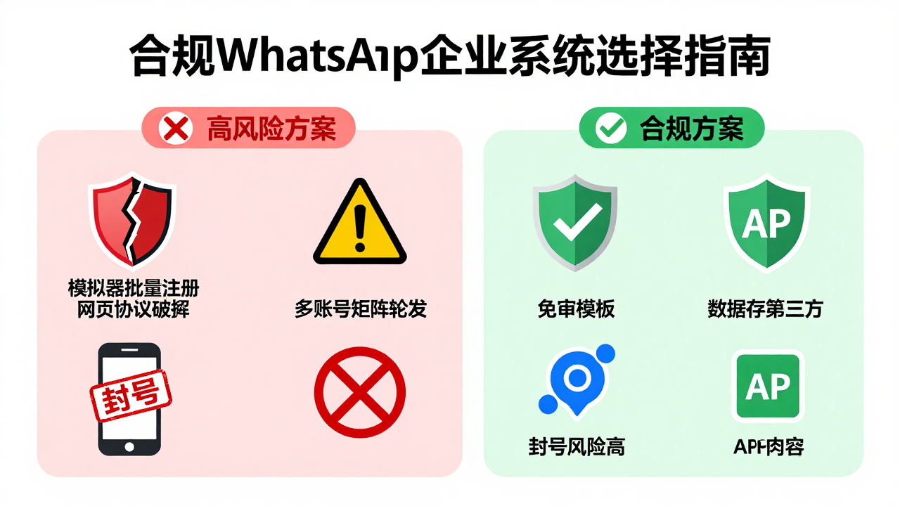 合规 WhatsApp 企业系统推荐:别让“效率工具”变成封号加速器 合规 WhatsApp 企业系统推荐:别让“效率工具”变成封号加速器