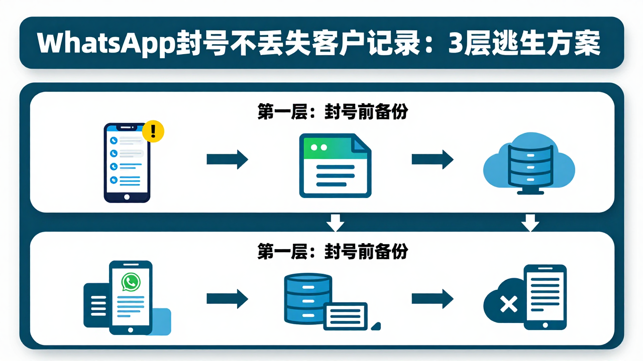 WhatsApp封号不丢失客户记录:跨境人必须掌握的3层逃生方案 WhatsApp封号不丢失客户记录:跨境人必须掌握的3层逃生方案